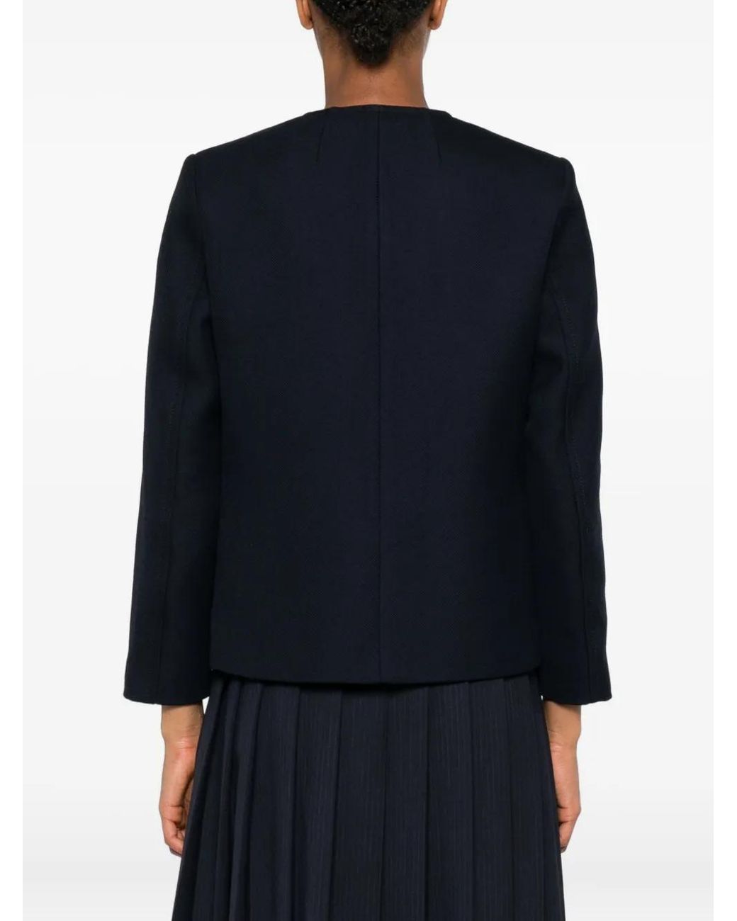 Sandro Blue Button-Front Jacket