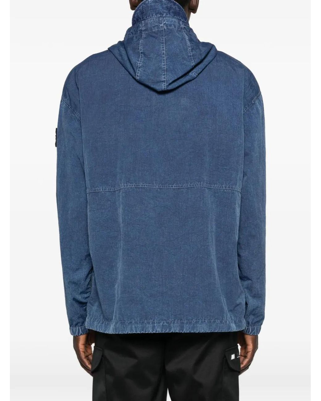 Stone Island Blue Denim Effect Blouson Jacket for men