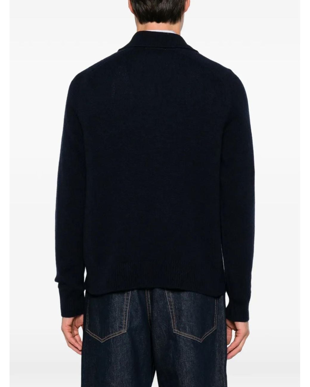 Diana Studio Black Open-Collar Sweater for men