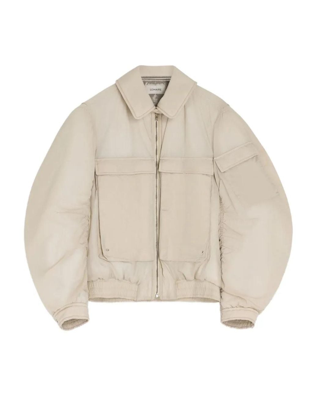 Lemaire Natural Detachable-Collar Zip-Up Puffer Jacket