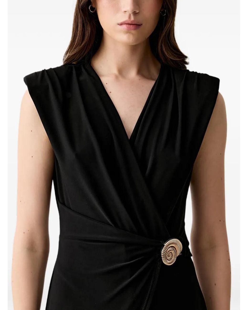 Joseph Ribkoff Black Shell-Embellished Jumpsuit