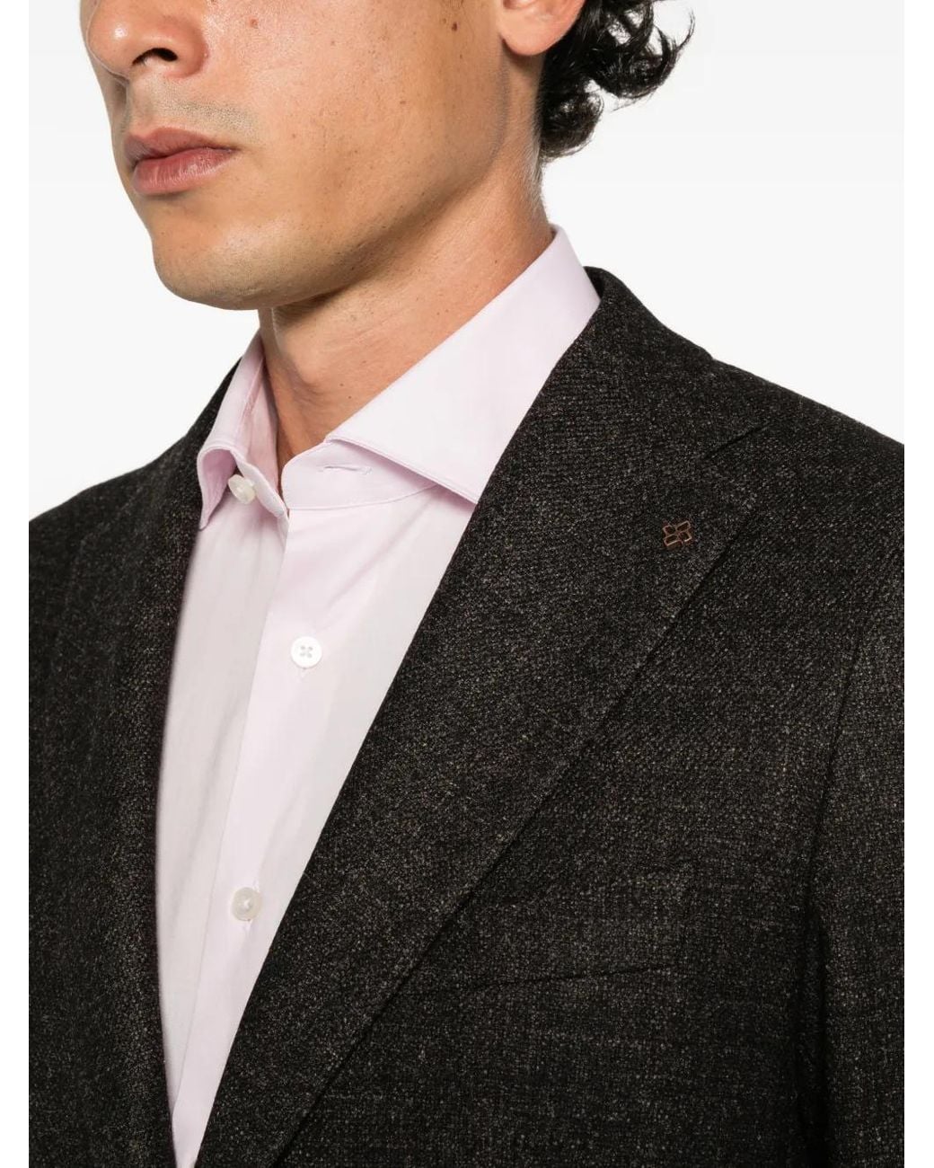 Tagliatore Black Single-Breasted Blazer for men
