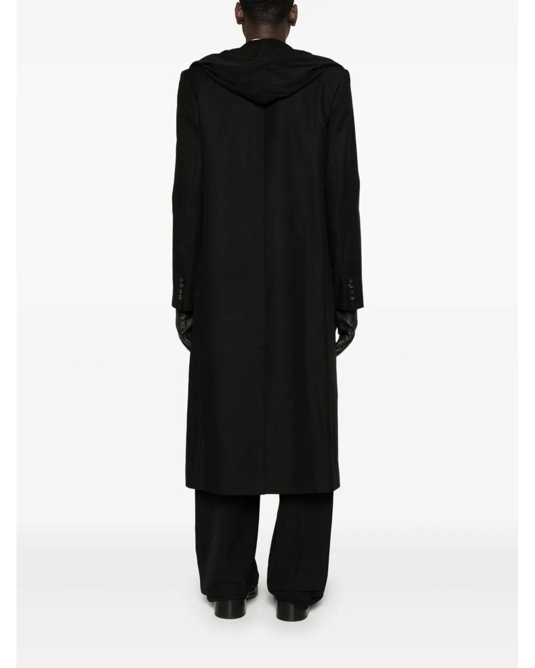Y. Project Black Draped Cotton Hooded Coat