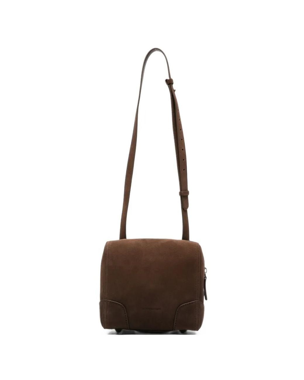 Emporio Armani Brown Suede-Finish Leather Shoulder Bag for men