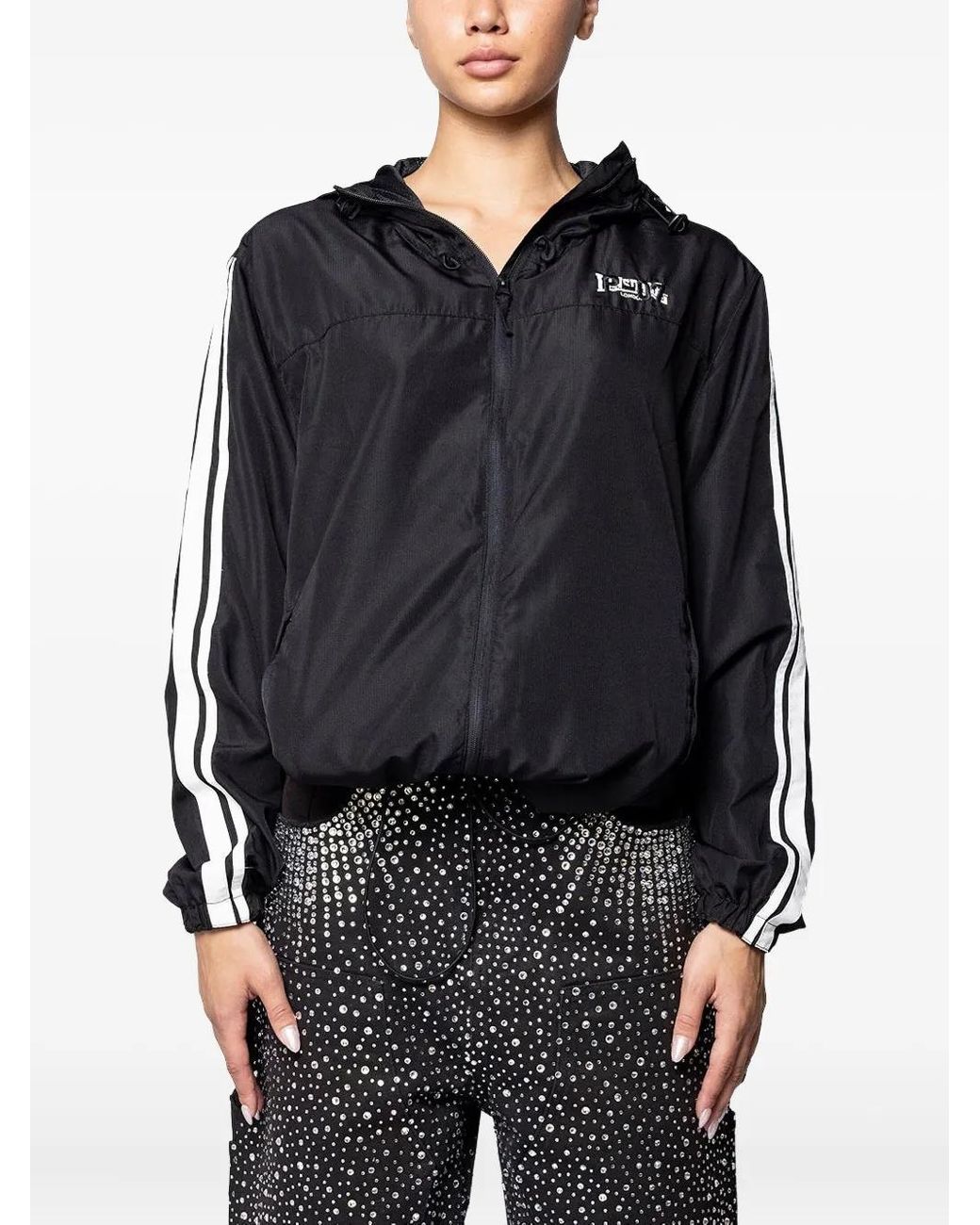 PROTOTYPES Black Stripe-Detail Hooded Jacket