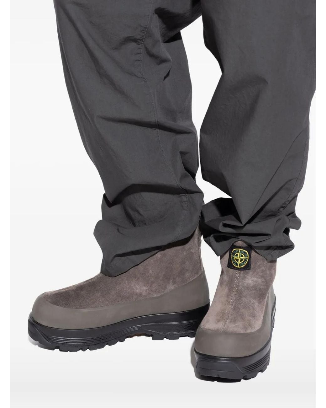 Stone Island Gray Ankle Boots for men