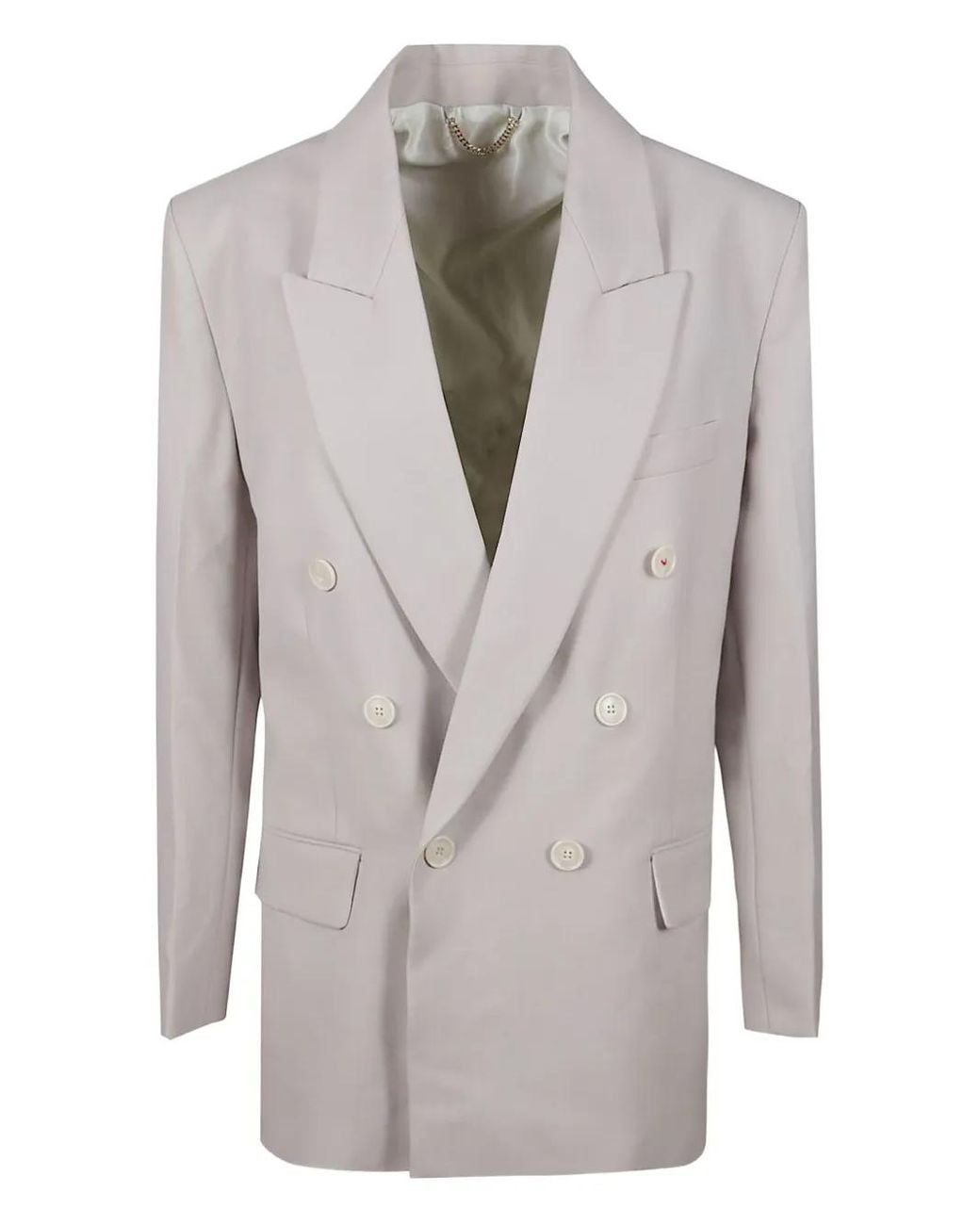 Chaqueta Con Doble Botonadura Victoria Beckham de color Gray