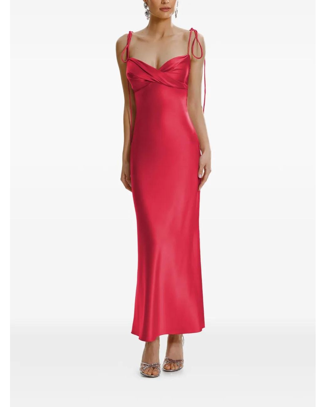 Framboise Red Darren Sleeveless Midi Dress