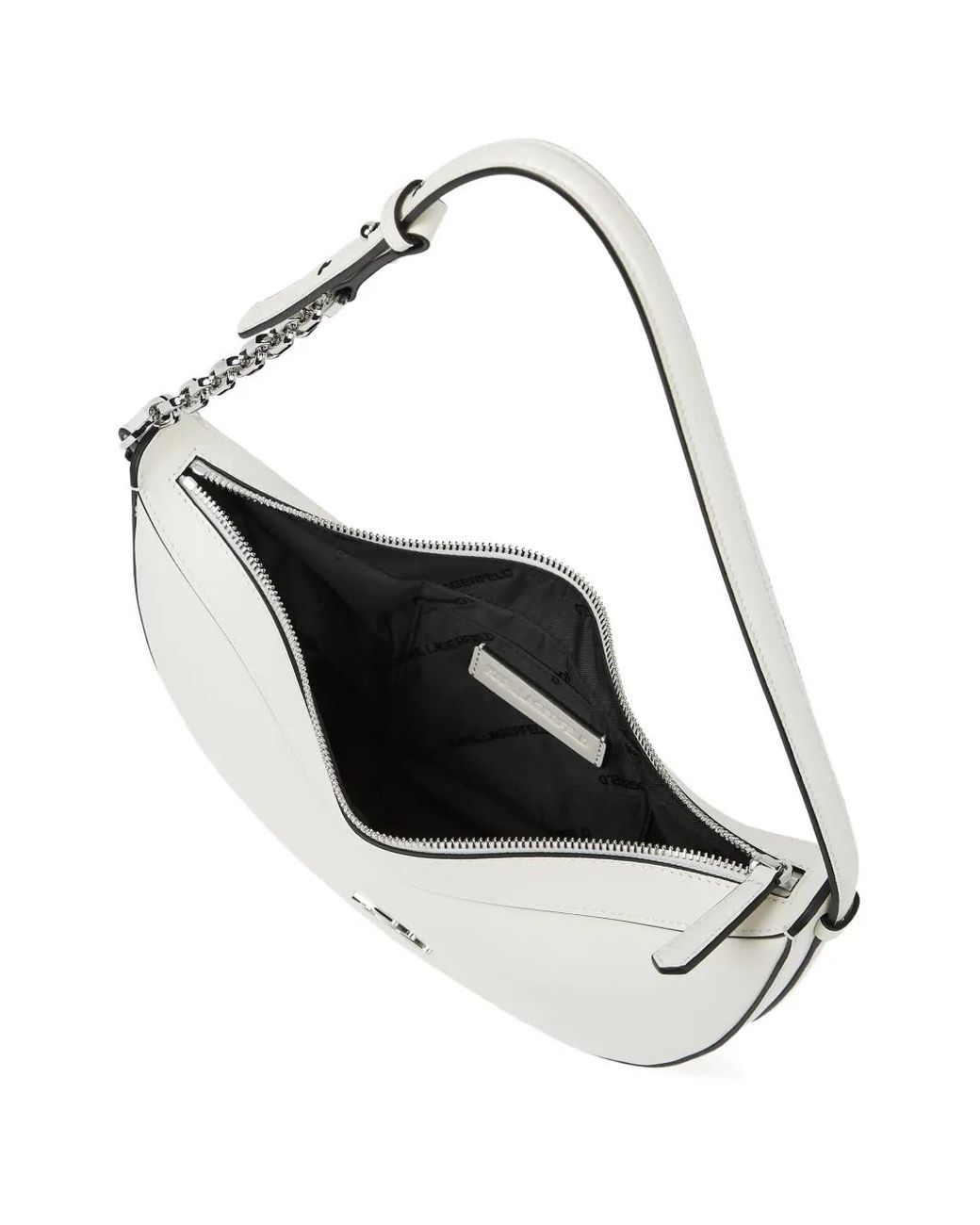 Karl Lagerfeld White Small K/Autograph Shoulder Bag