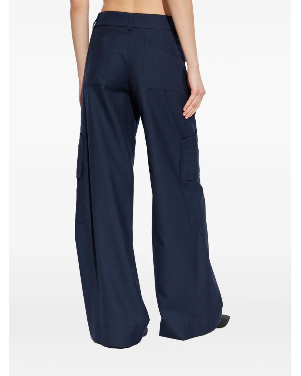 Off-White c/o Virgil Abloh Blue Patch-Pocket Wide-Leg Trousers