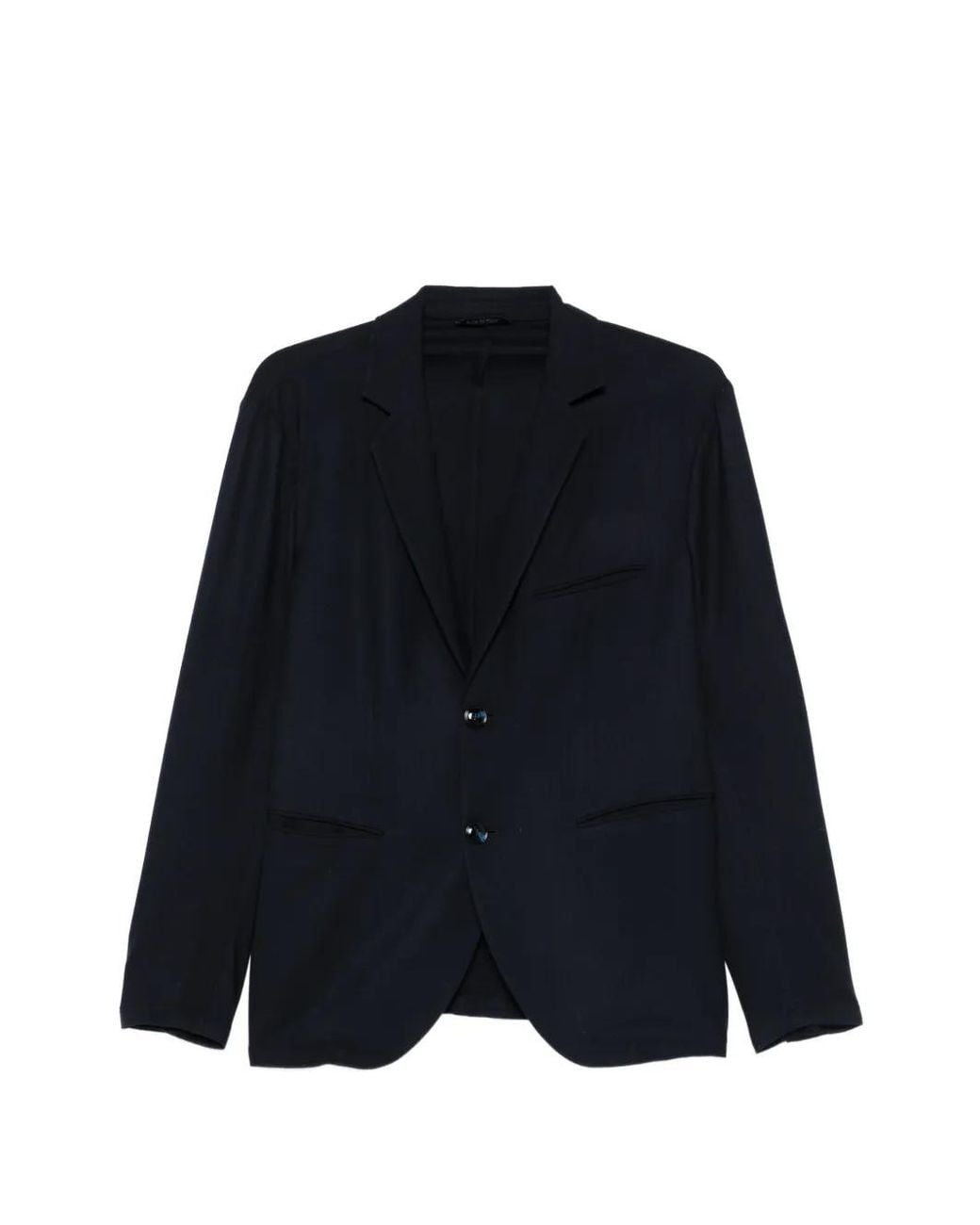 Giorgio Armani Blue Tailored Wool Notch Lapel Blazer for men