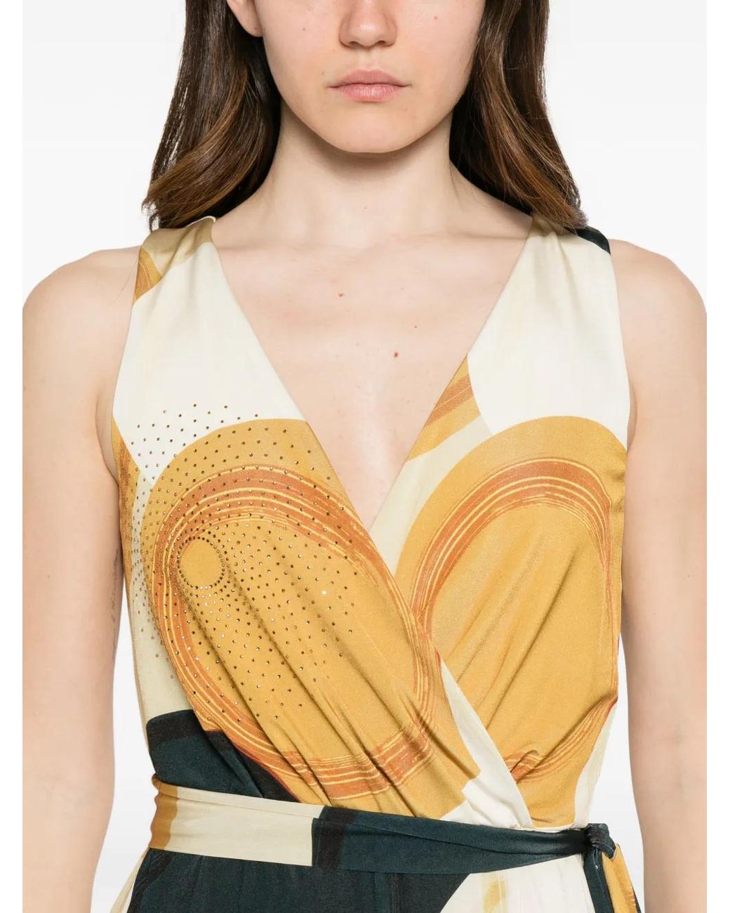 LE_RJTANGE® White Abstract-Print Jumpsuit