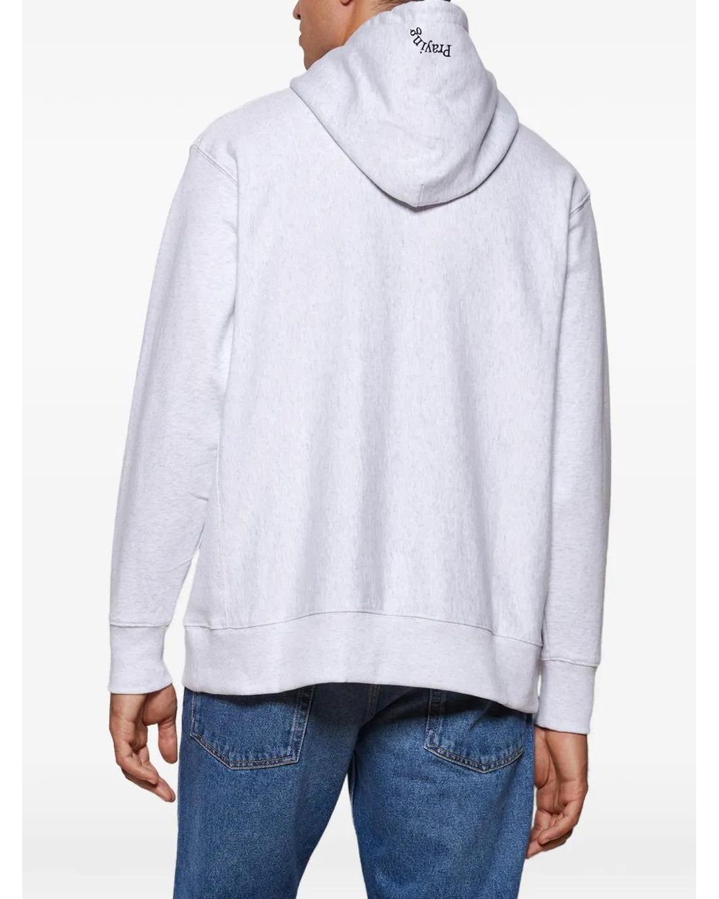 PRAYING Gray College Sweatshirt for men