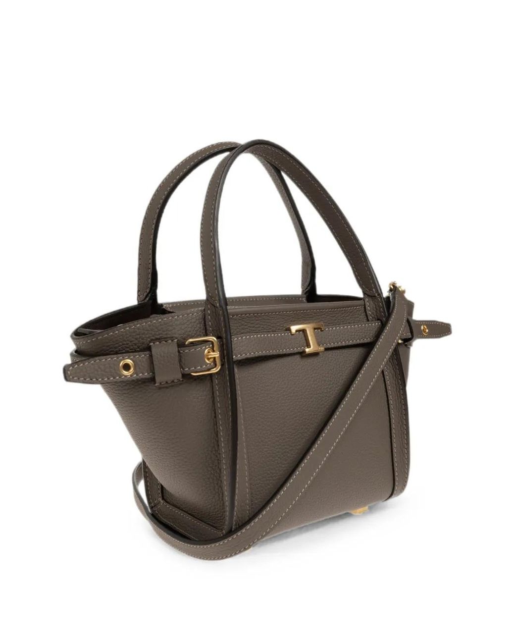 Tod's Brown T Signature Mini Shopping Bag