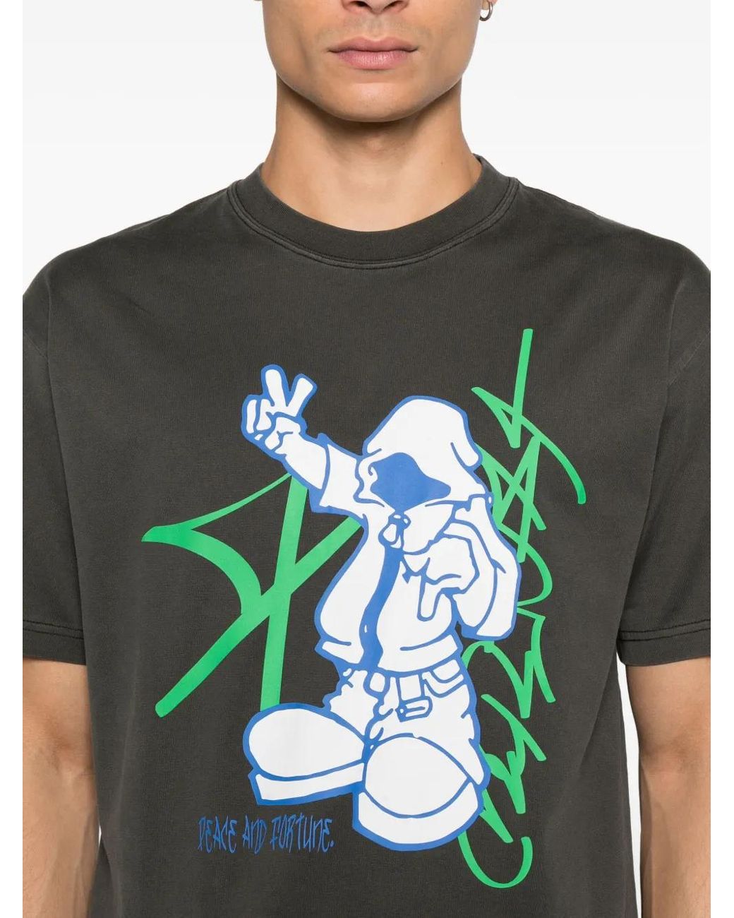 Xlarge Black Peace And Fortune T-Shirt for men