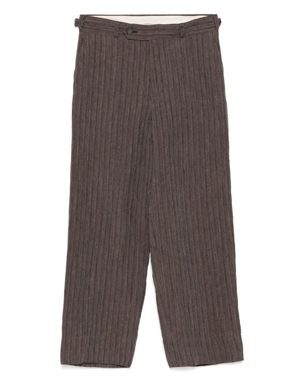 CALMLENCE Gray No Pleated Wide-Leg Trousers for men