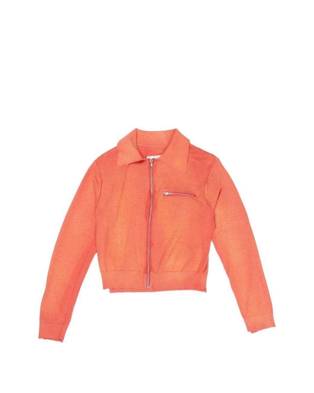 Camiel Fortgens Orange Cardigan À Fermeture Zippée