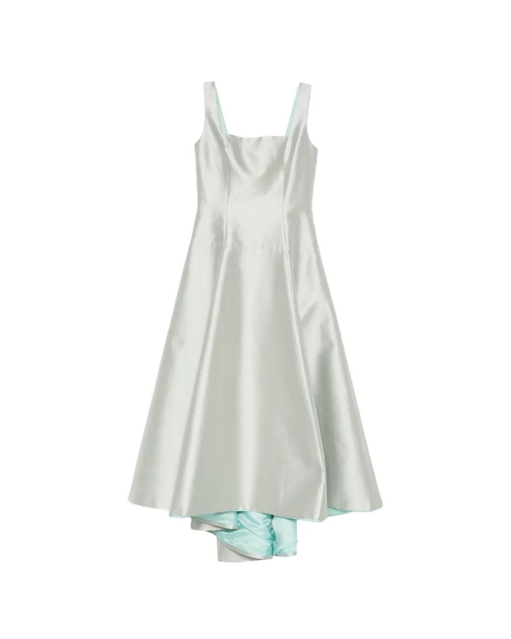 Fely Campo White Square-Neck Midi Dress