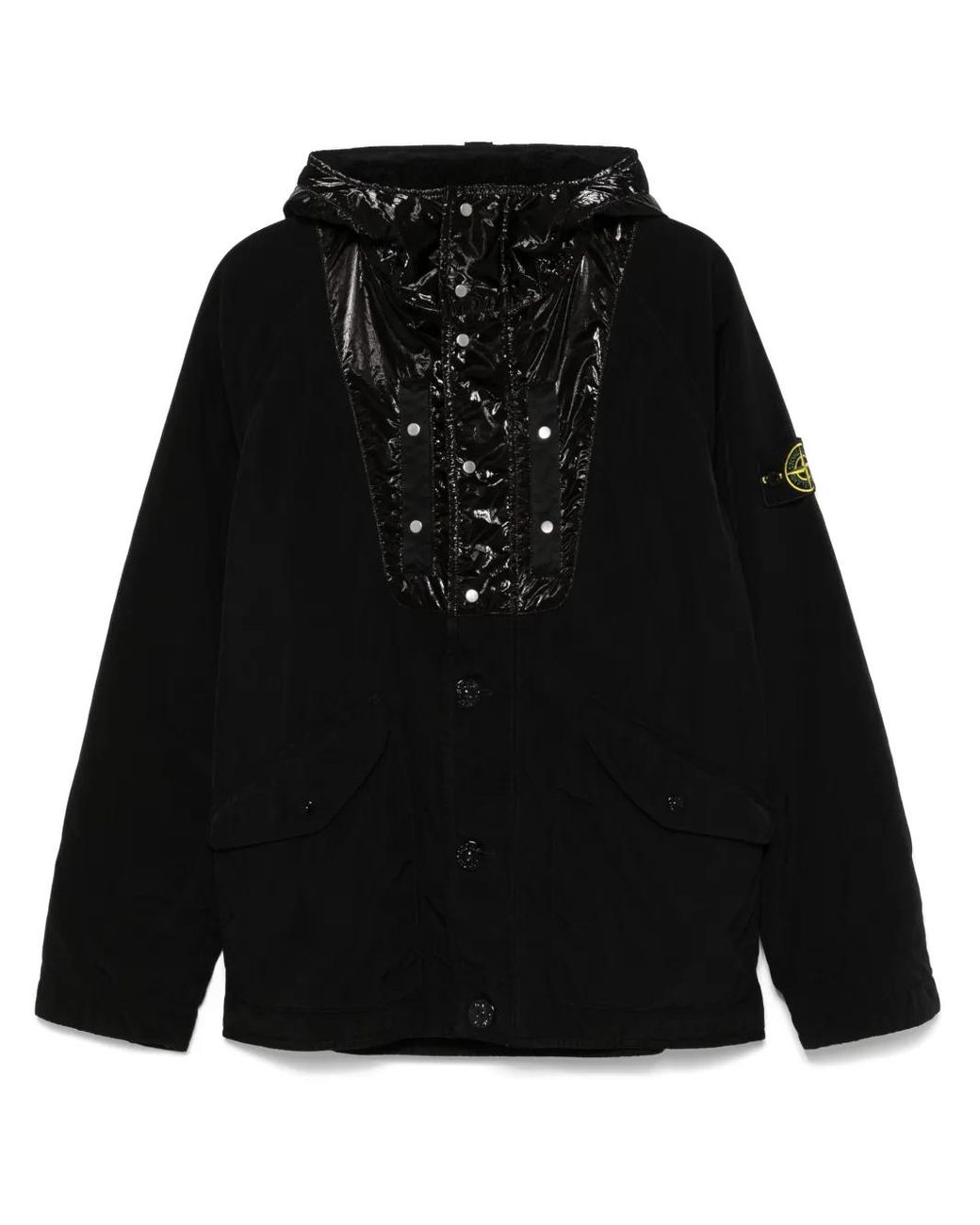 Stone Island Black Panama-Weave Jacket for men