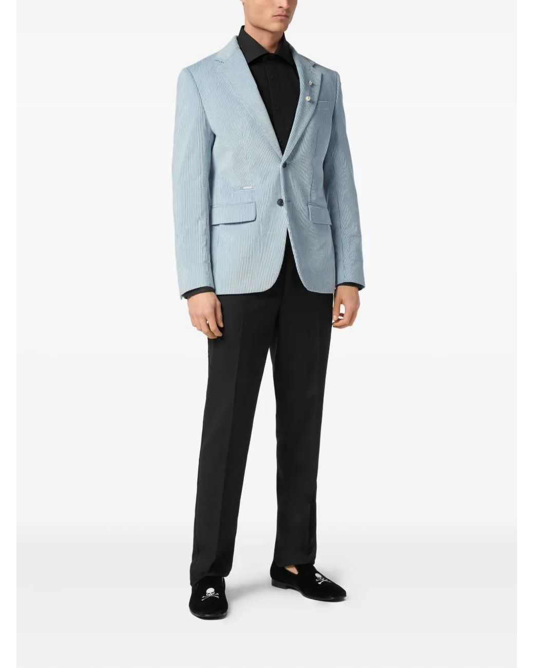 Philipp Plein Blue Single-Breasted Blazer for men
