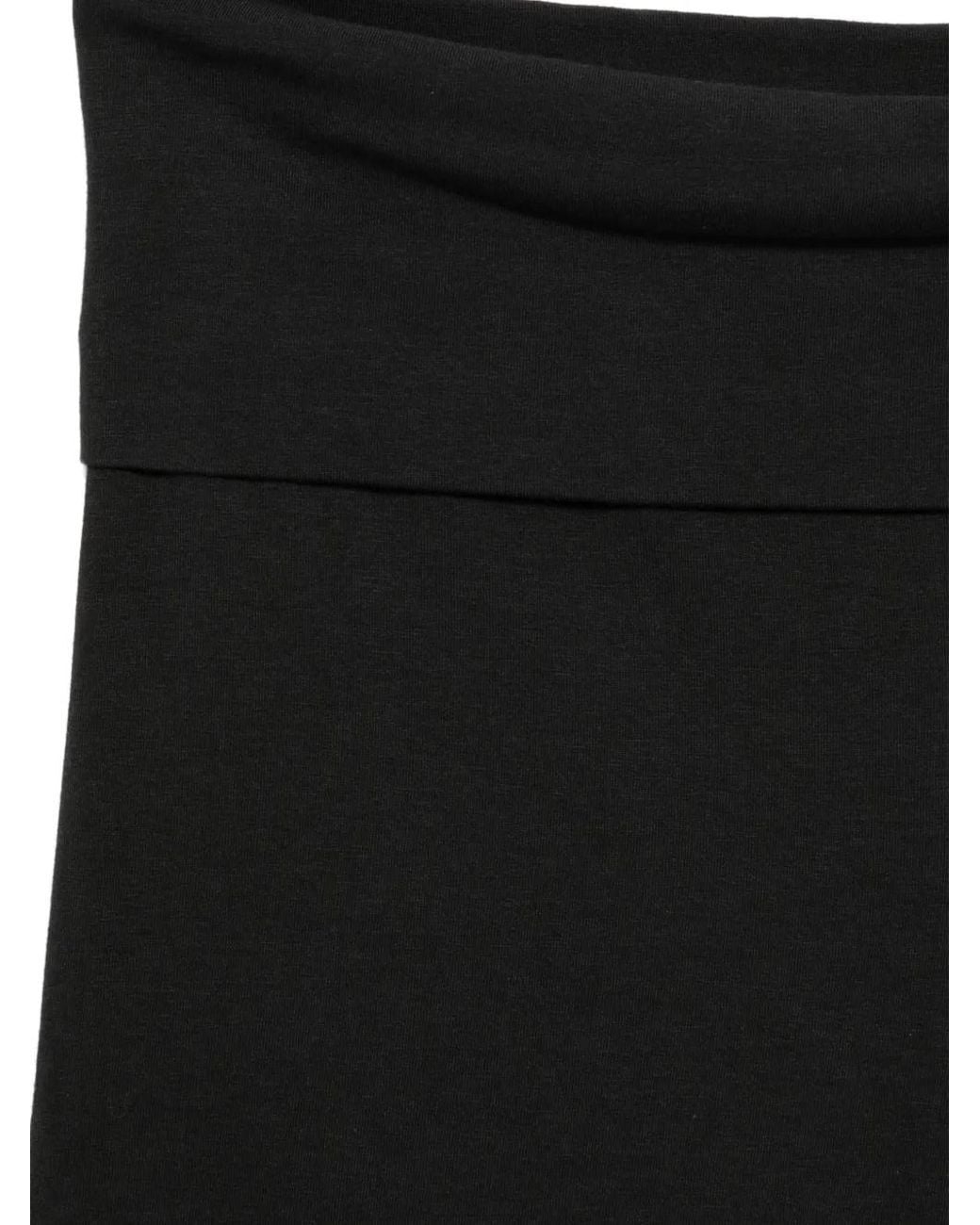 Skims Black Fold-Over Flared Trousers