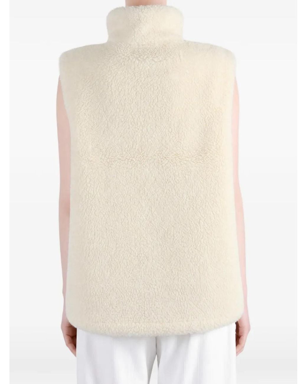 Canada Goose White Soren Fleece-Texture Gilet