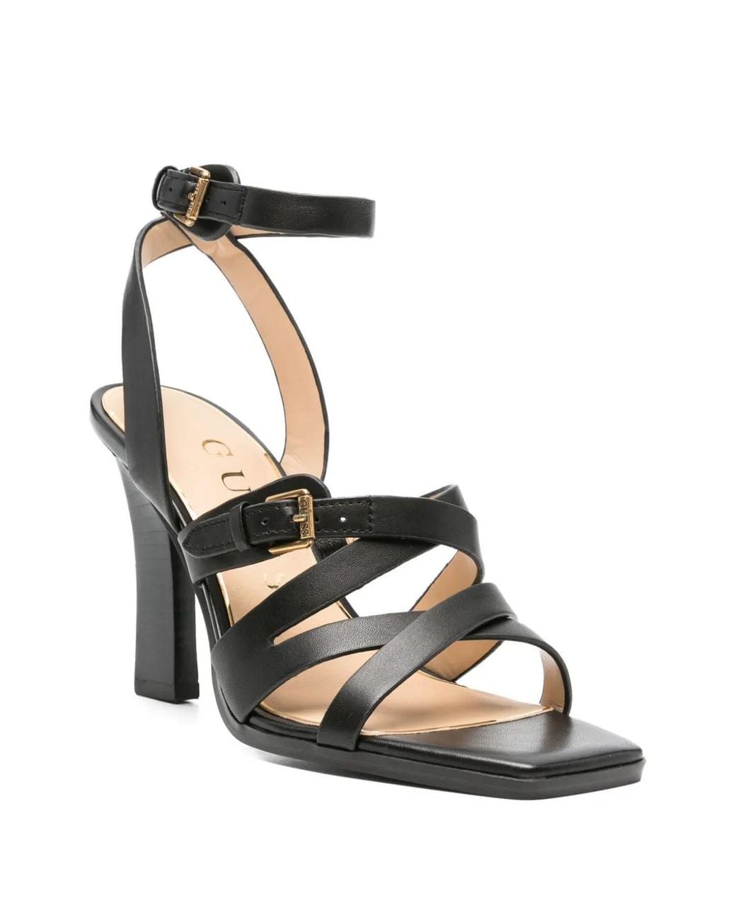 Guess White Radela Genuine Leather Sandals