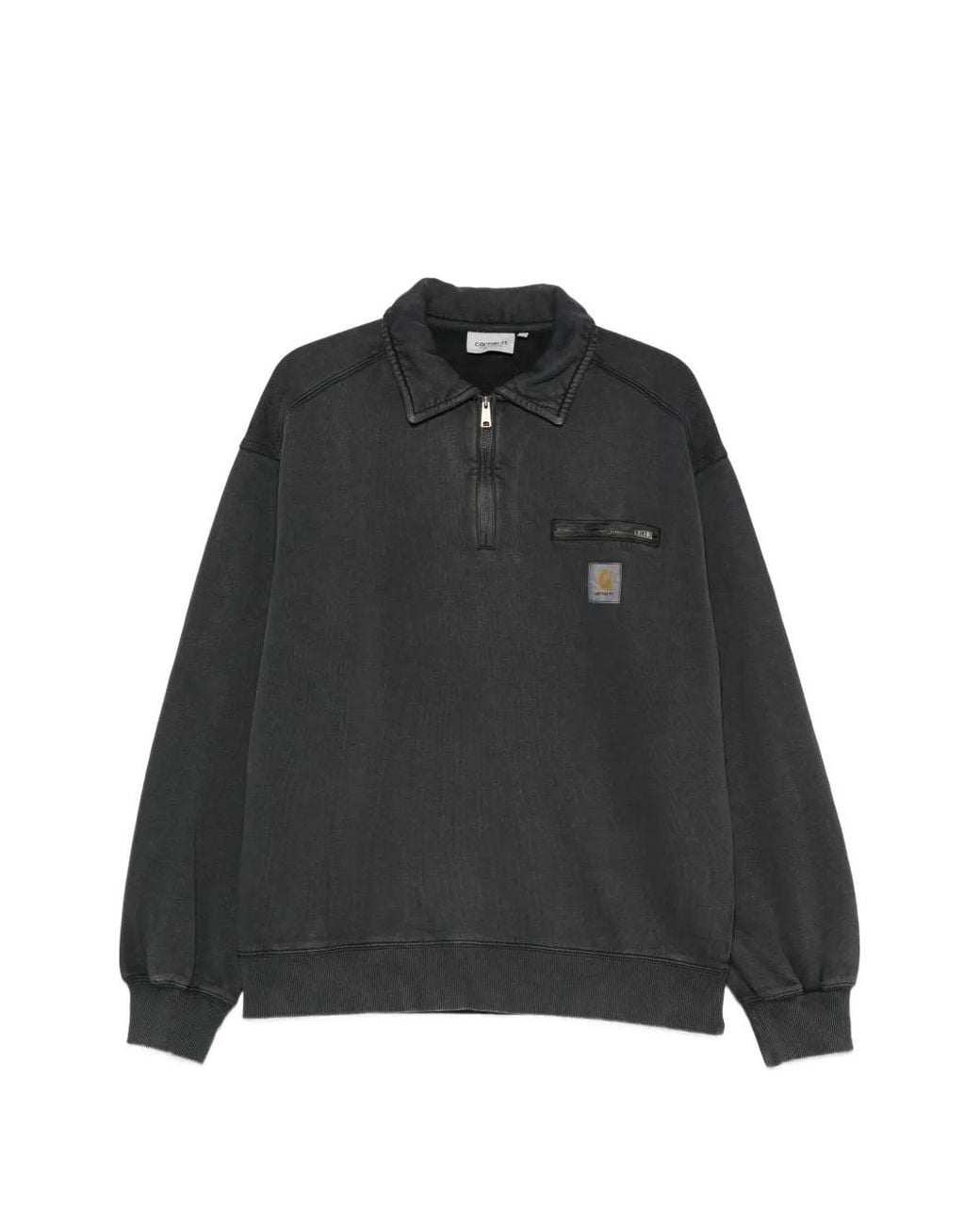 Carhartt Black Cotton Half-Zip Sweatshirt for men