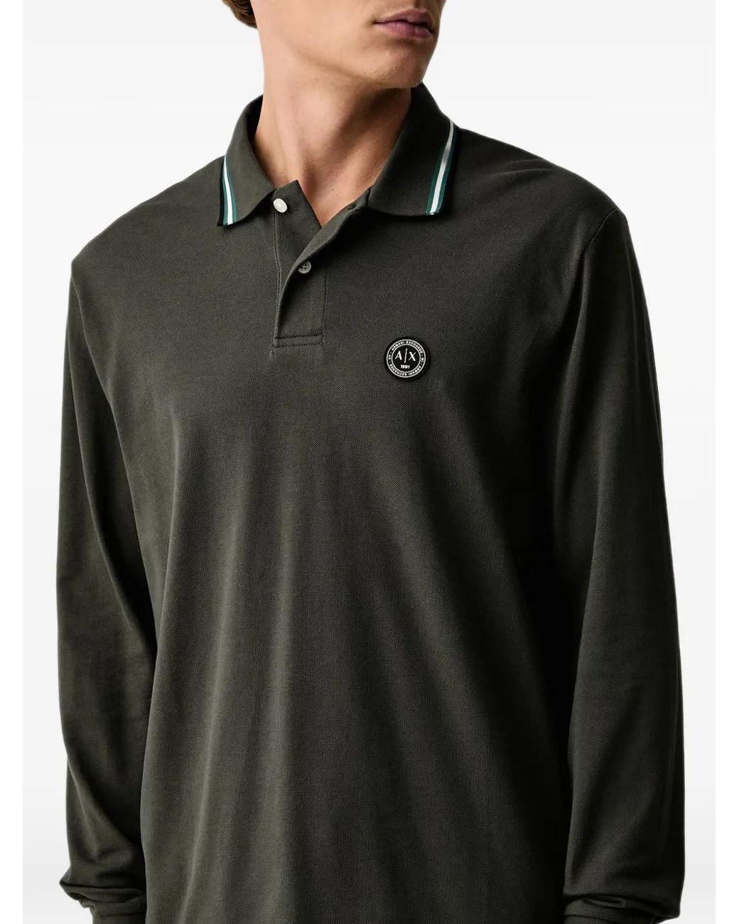 ARMANI EXCHANGE Black Regular Fit Polo Shirt for men