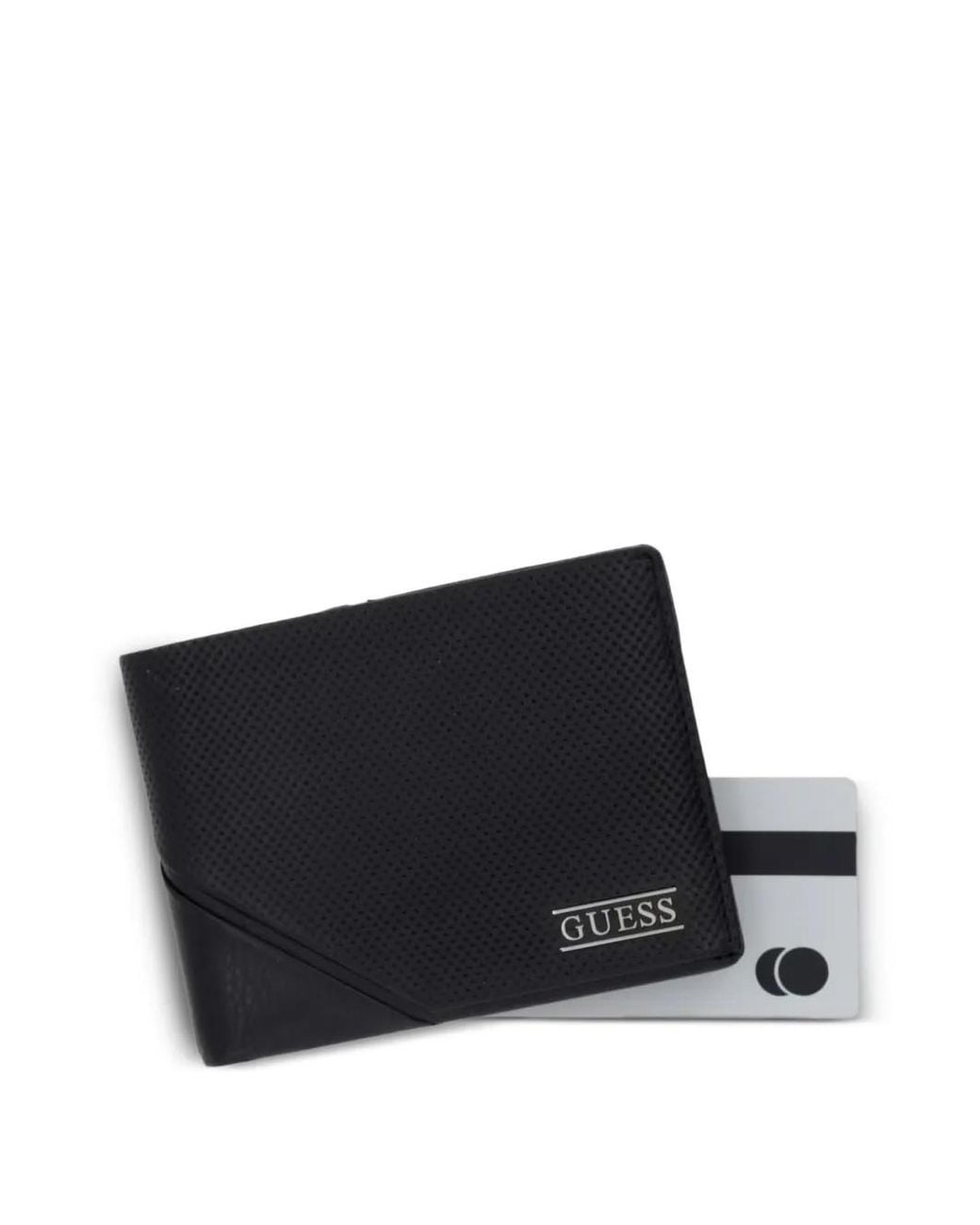 Guess Black Boston Perforated Leather Wallet for men