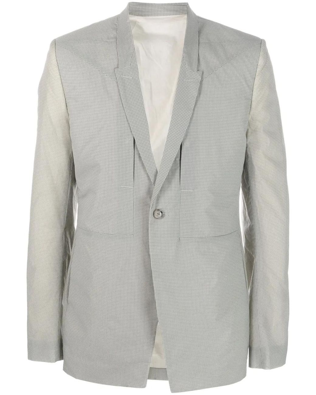 Rick Owens Gray Single-Breasted Blazer for men