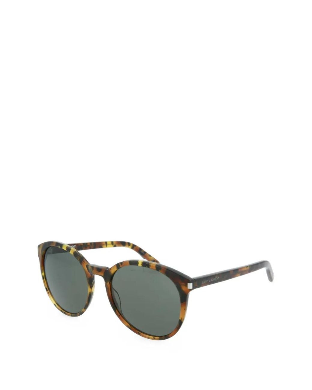 Saint Laurent Metallic Classic 6 Tortoiseshell-Effect Round-Frame Sunglasses