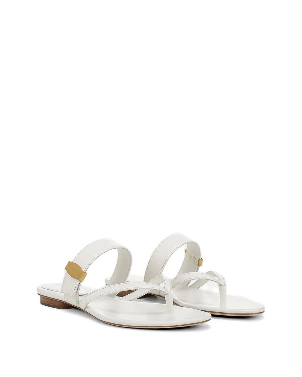 Veronica Beard White Salva Dash Flat Sandals