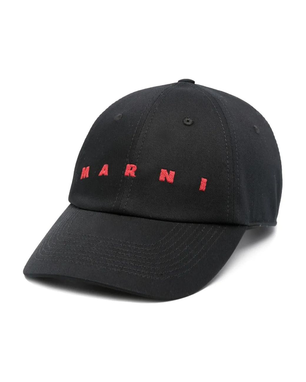 Marni Black Baseball Hat With Logo Cotton for men