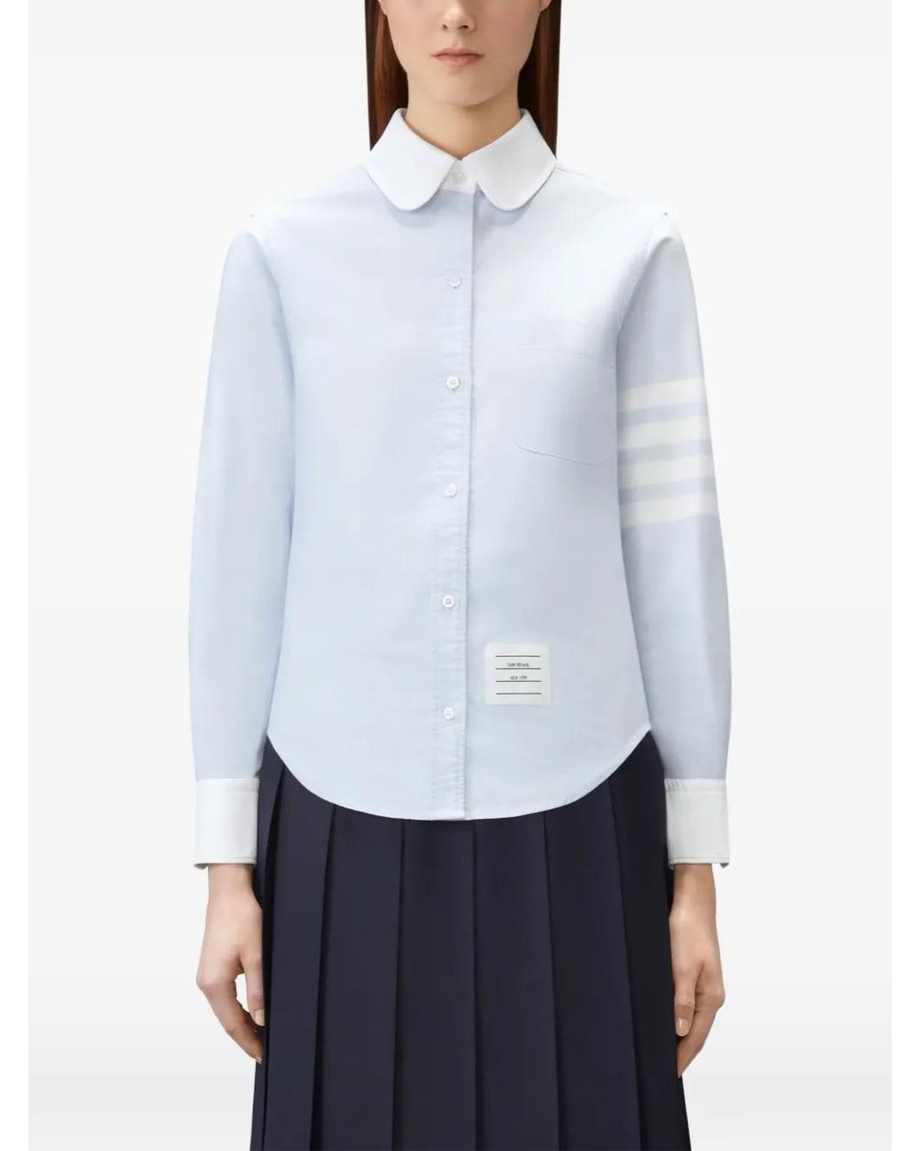 Thom Browne Blue Oxford 4-Bar Shirt