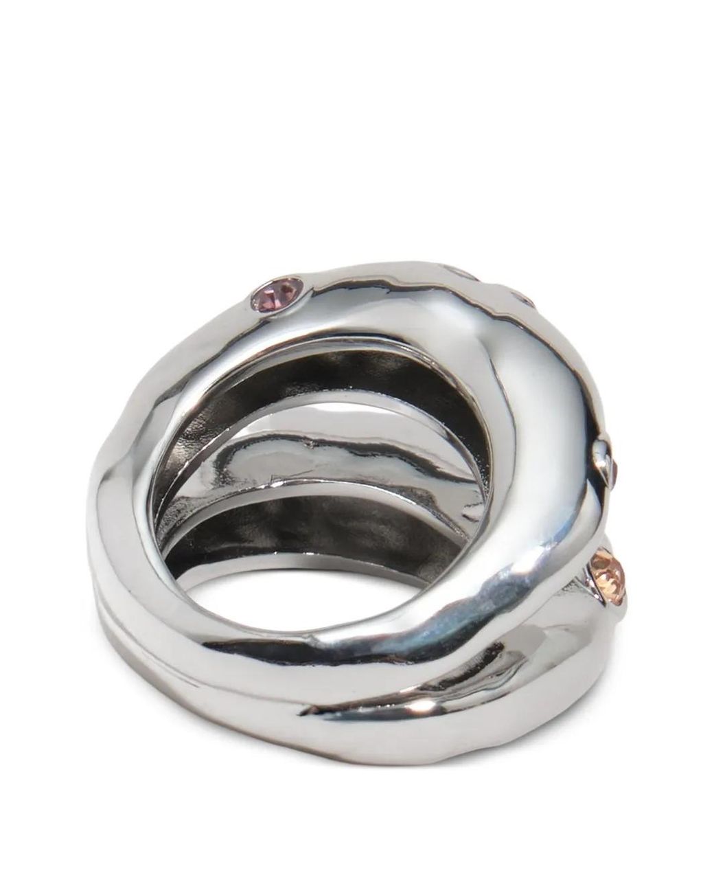 Bimba Y Lola White Ring With Crystal Texture