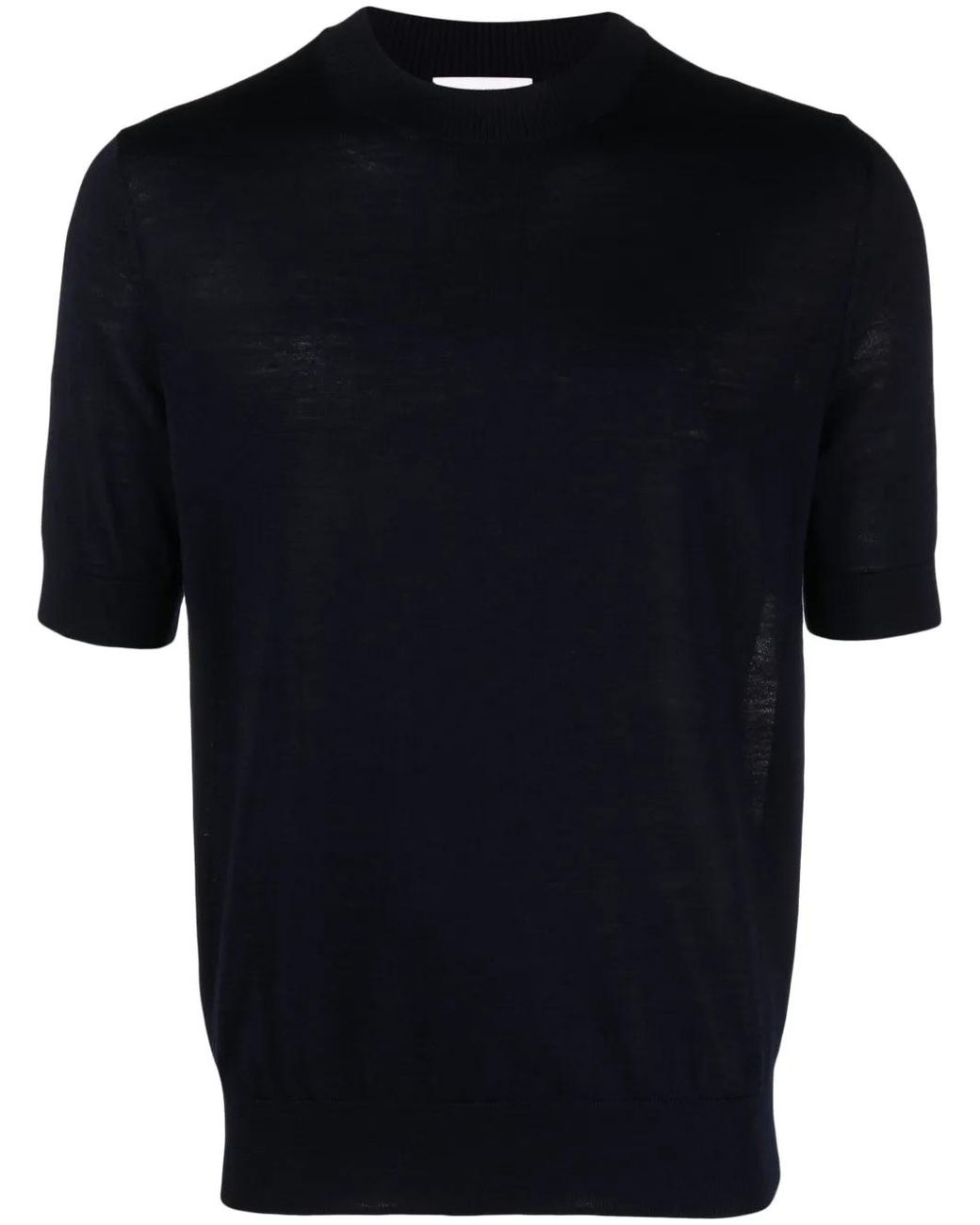 Ballantyne Black Knitted Ribbed-Trim T-Shirt for men
