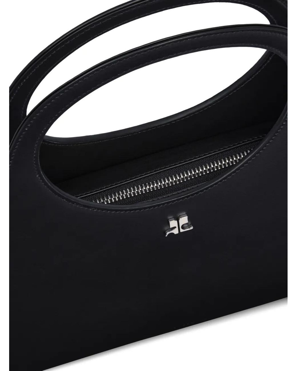 Courreges Black Holy Leahter Handbag