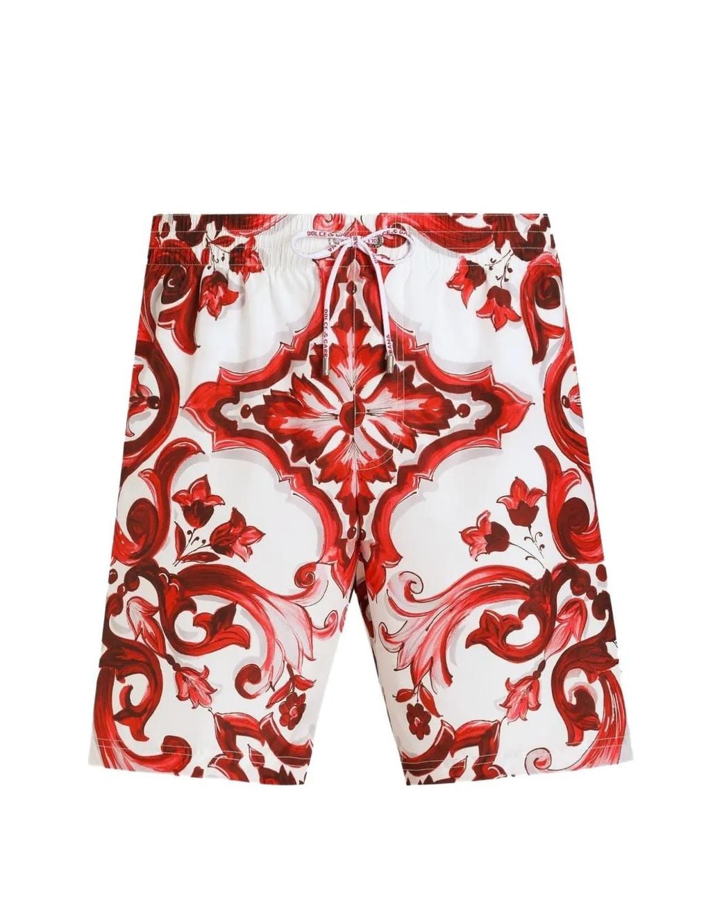 Dolce & Gabbana Red Majolica-Print Medium Boxer Shorts for men