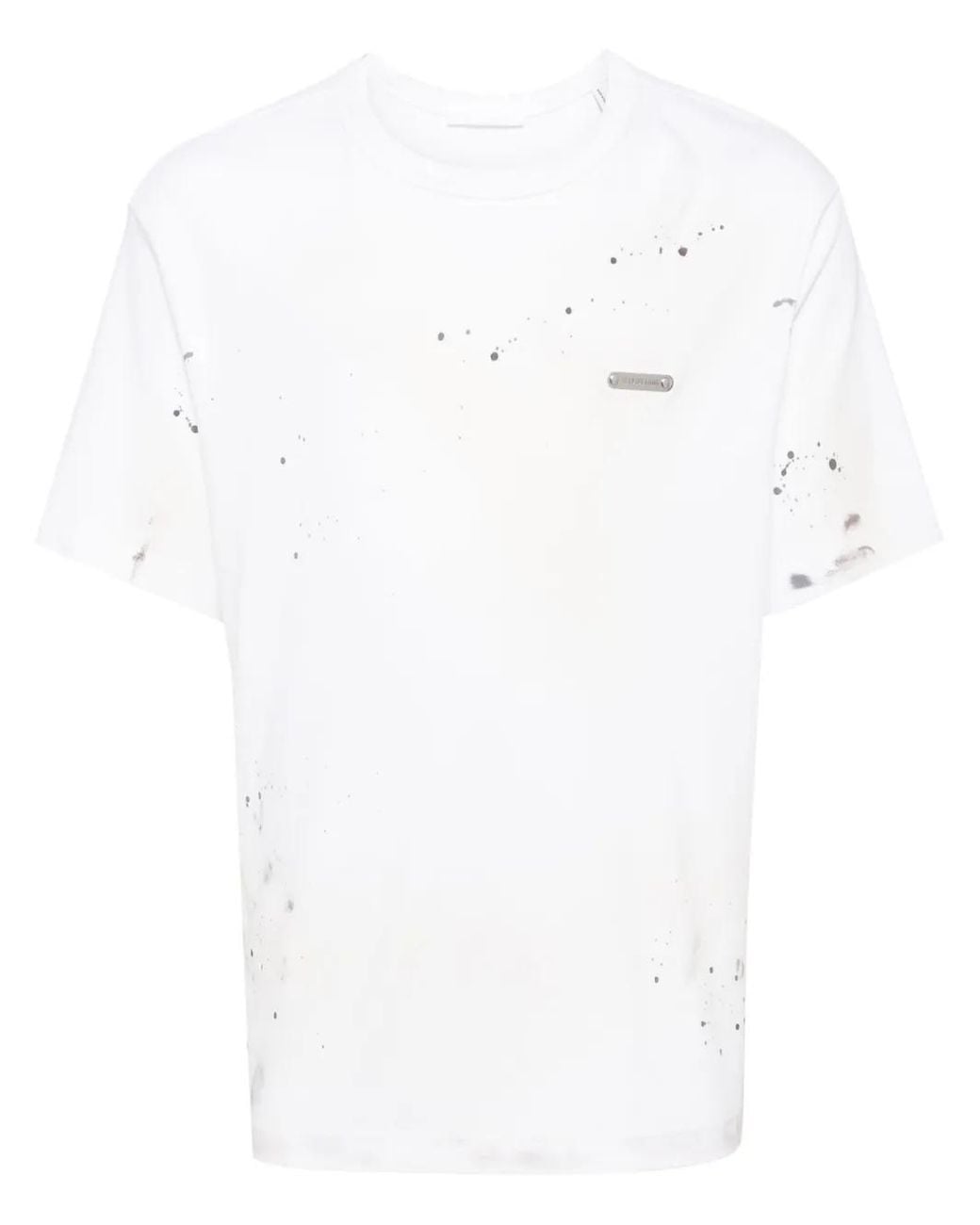Helmut Lang White Paint-Splatter Cotton T-Shirt for men