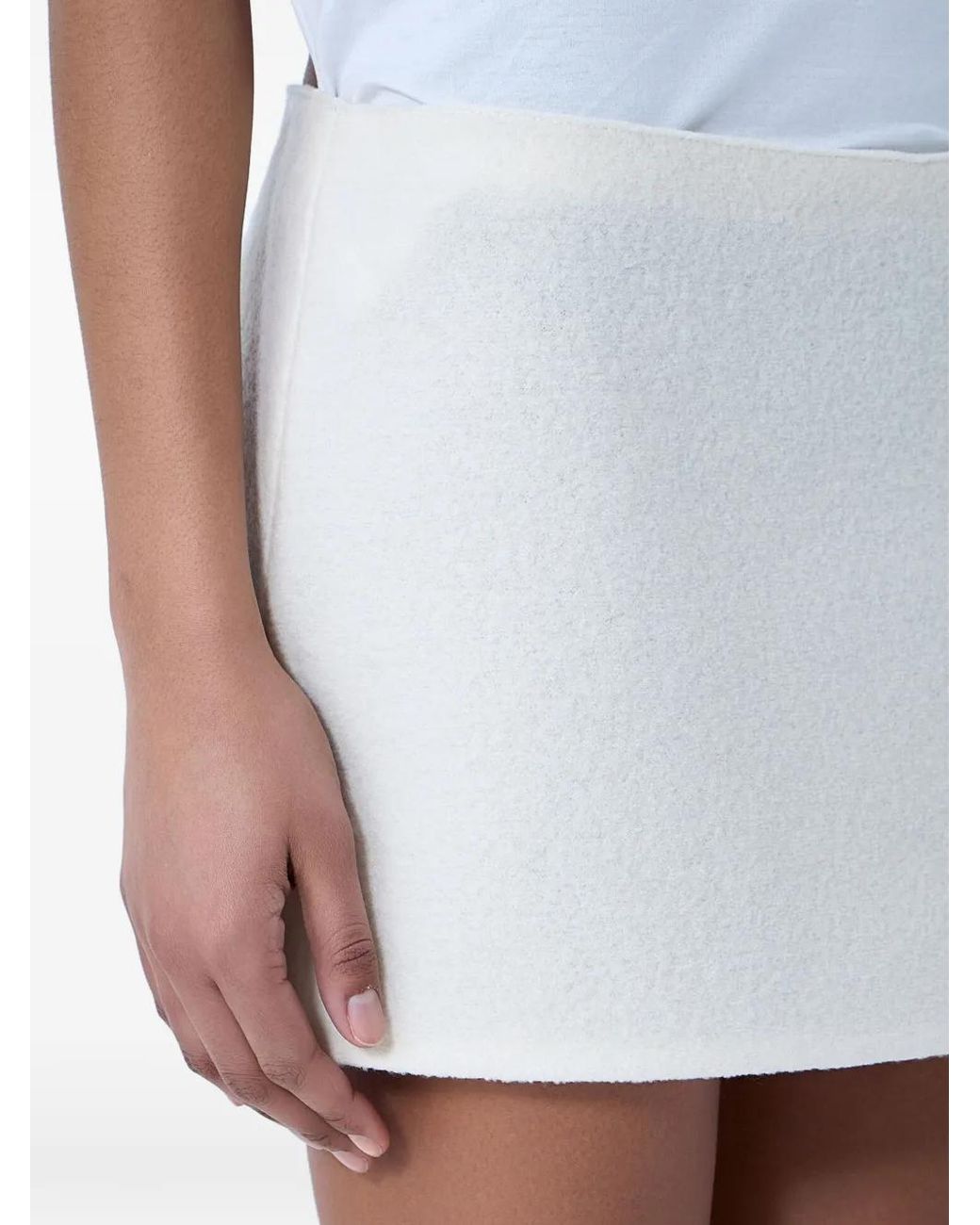 Rier Wollen Mini-Rok Met Textuur in het White