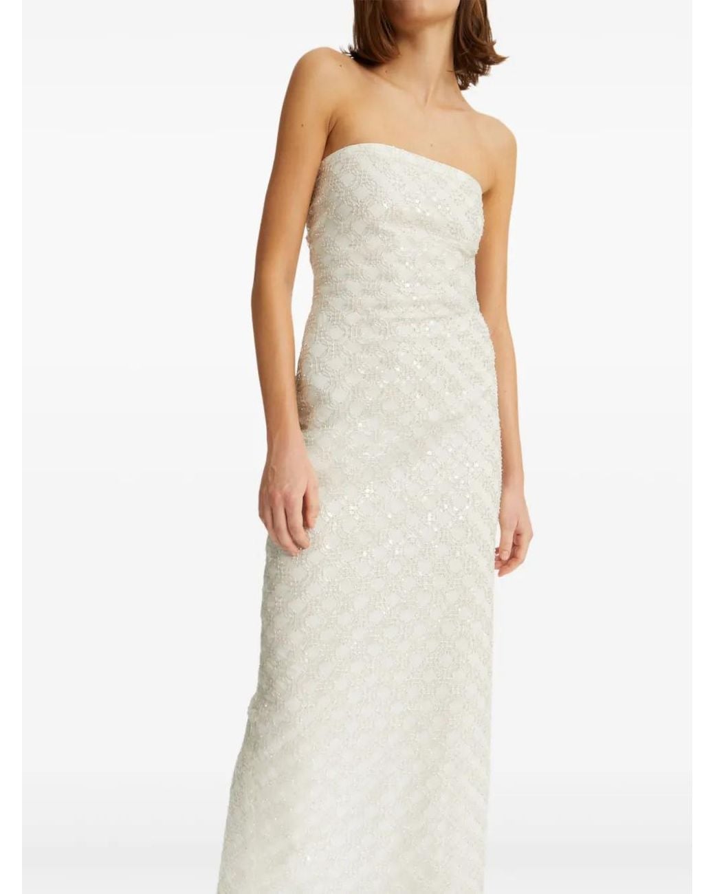 ROTATE BIRGER CHRISTENSEN White Sequinned Dress