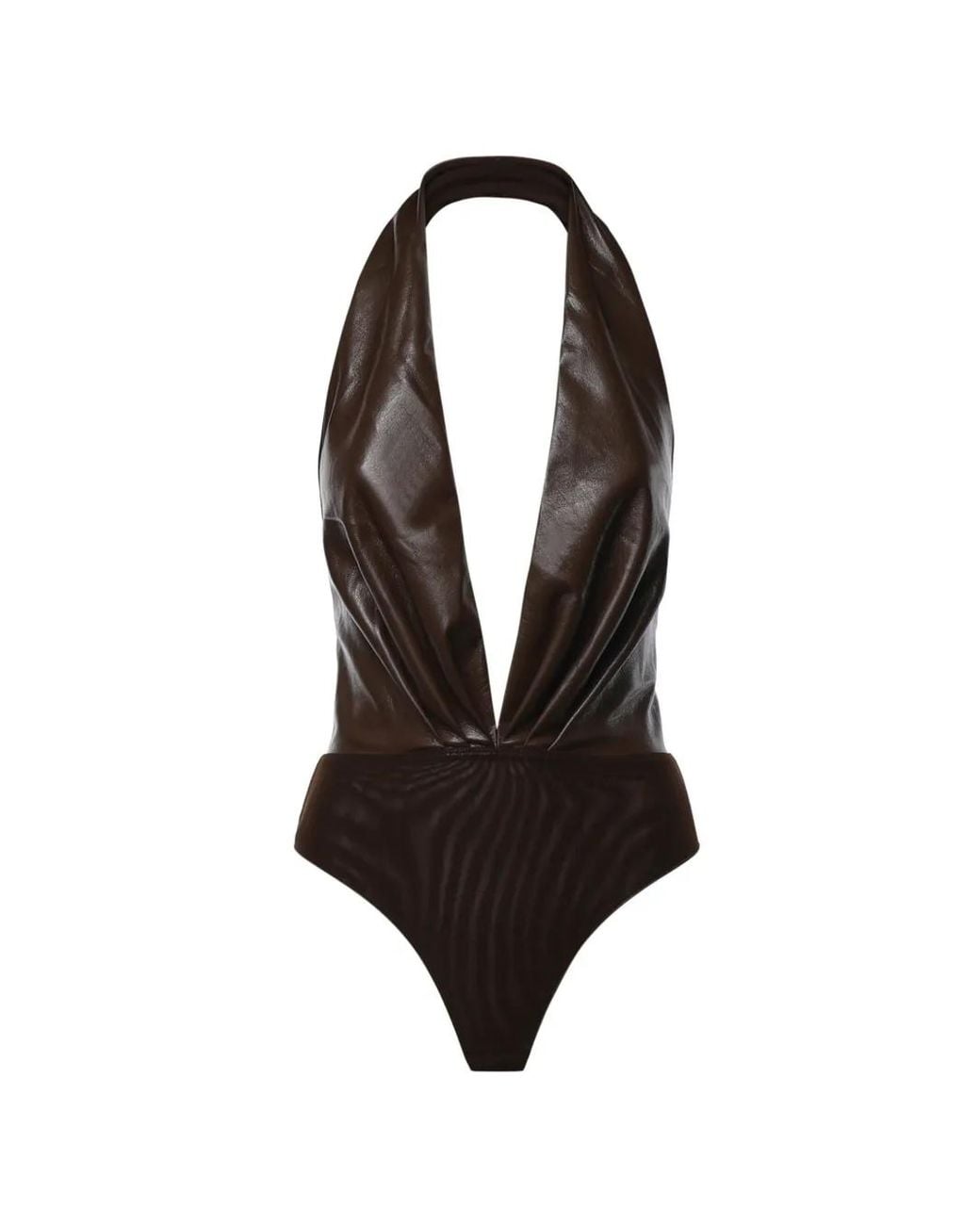 ANDAMANE Black Plunging Neckline Bodysuit