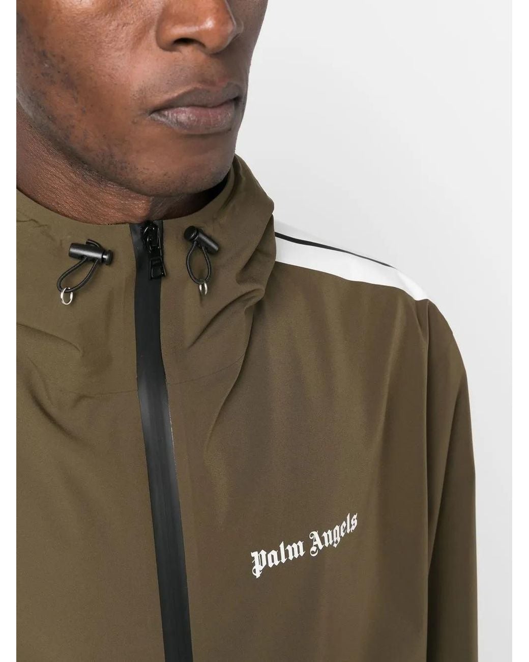 Chaqueta Con Capucha Y Logo Palm Angels de hombre de color Green