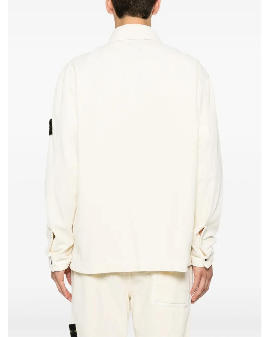 Stone Island Natural 1200016 Organic Cotton Corduroy 800 Overshirt for men