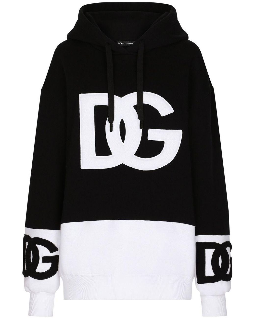 Dolce & Gabbana Dg Logo Sweater Mini Dress in Black | Lyst