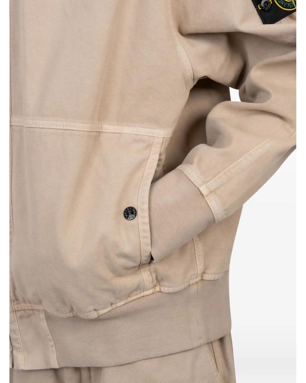 Stone Island Natural Veste Panama 6100068 En Coton Biologique À Effet Usé for men