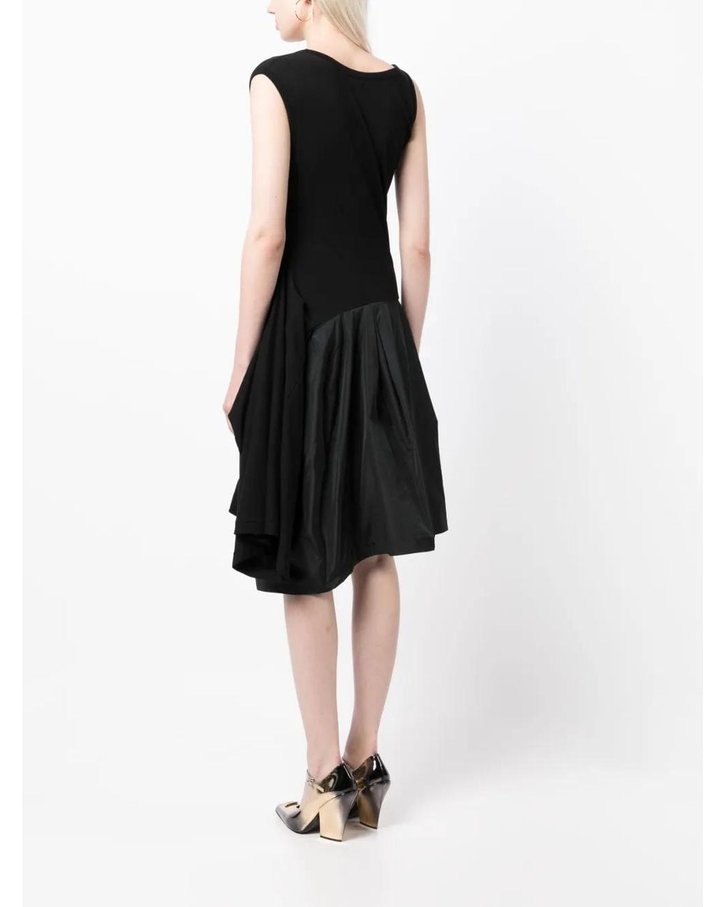 Undercover Black Draped-Detail Dress