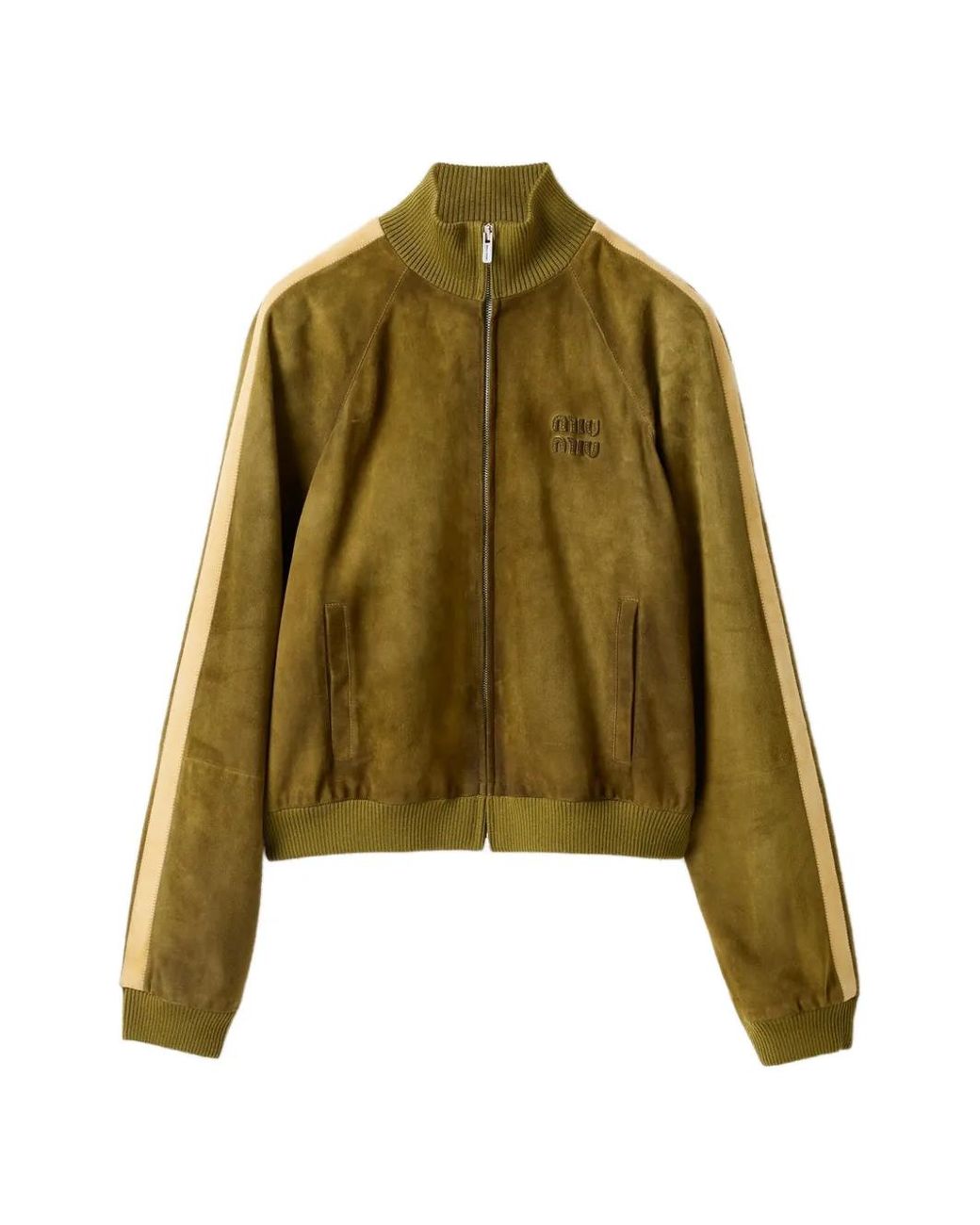 Miu Miu Green Waxed Suede Jacket