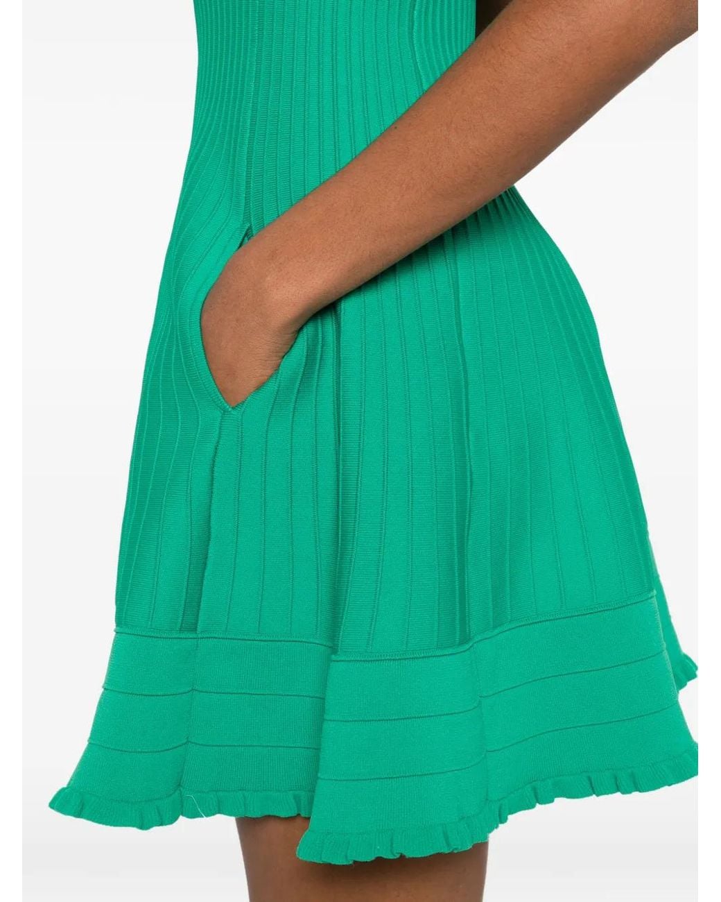 Maje Green Knit Skater Dress